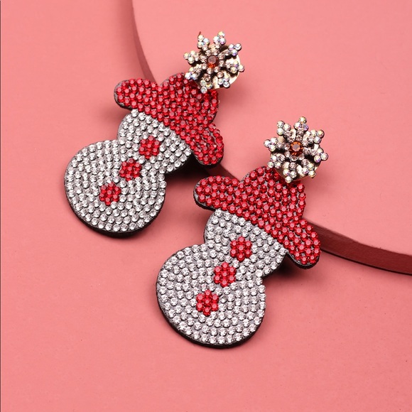 Rhinestone Snowman Snowflake Earrings—2 pairs left - Picture 4 of 4